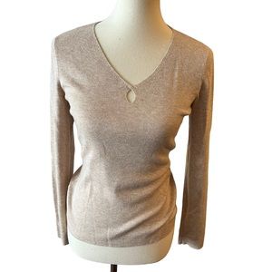 Ann Taylor Beige Crew Neck Sweater
